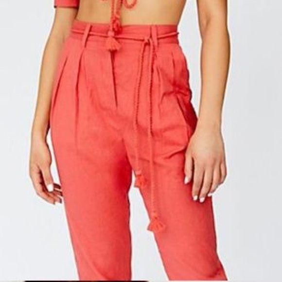 Free People Linen blend Crop Top & Pants Set small - Picture 2 of 16
